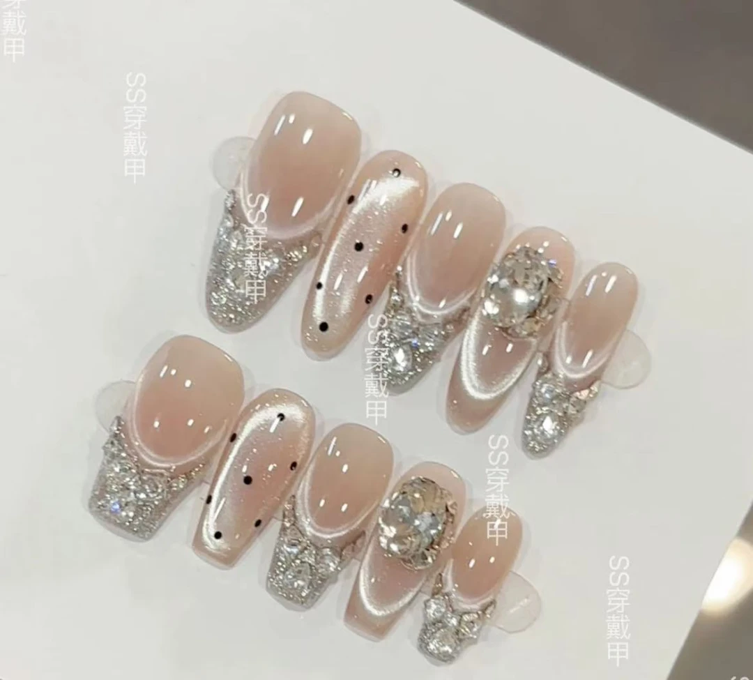 【星河之泪】纯手工穿戴甲猫眼美甲光疗甲片