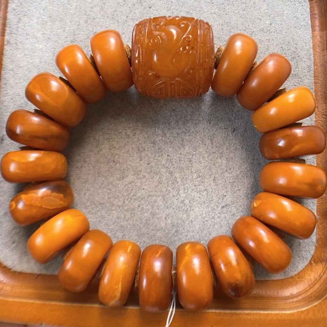 未镶嵌蜜蜡手串蜜蜡