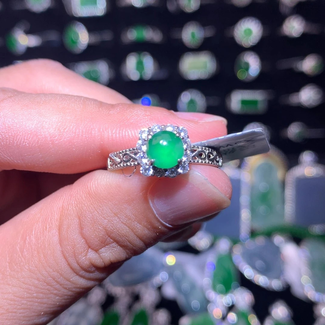 【闪购商品】翡翠银S925镶嵌颈饰天然翡翠