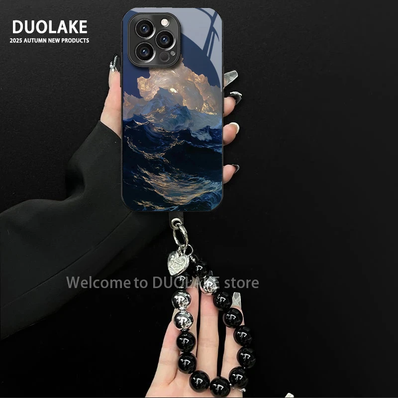 适用于苹果/oppo/华为/vivo/小米海纳百川电镀玻璃手链防摔手机壳