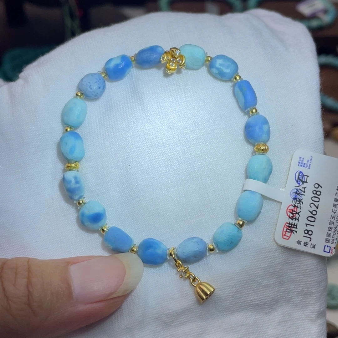 银S925镶嵌绿松石手链