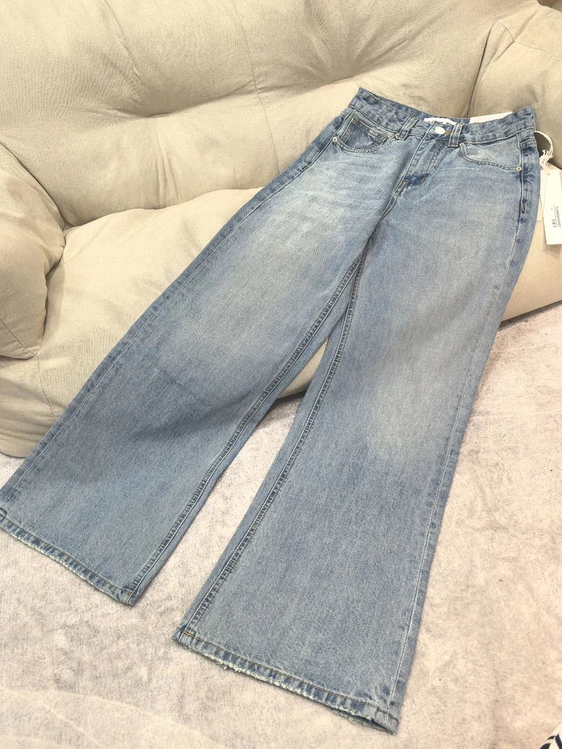 SU【733】花FW503~ 愫燕 MWMA断货王浅蓝色无弹喇叭牛仔长裤~