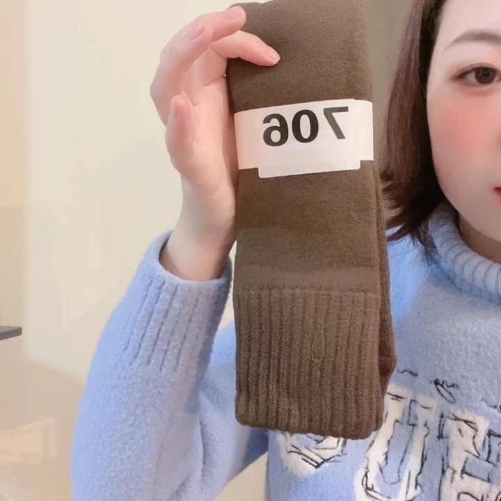 三醋酯纤维日单羊棕色腿套706