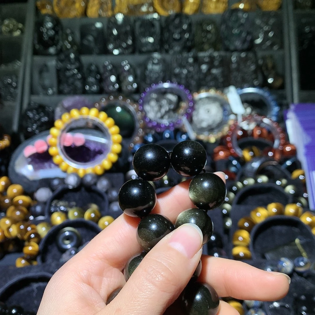 黑曜岩手链未镶嵌露*，