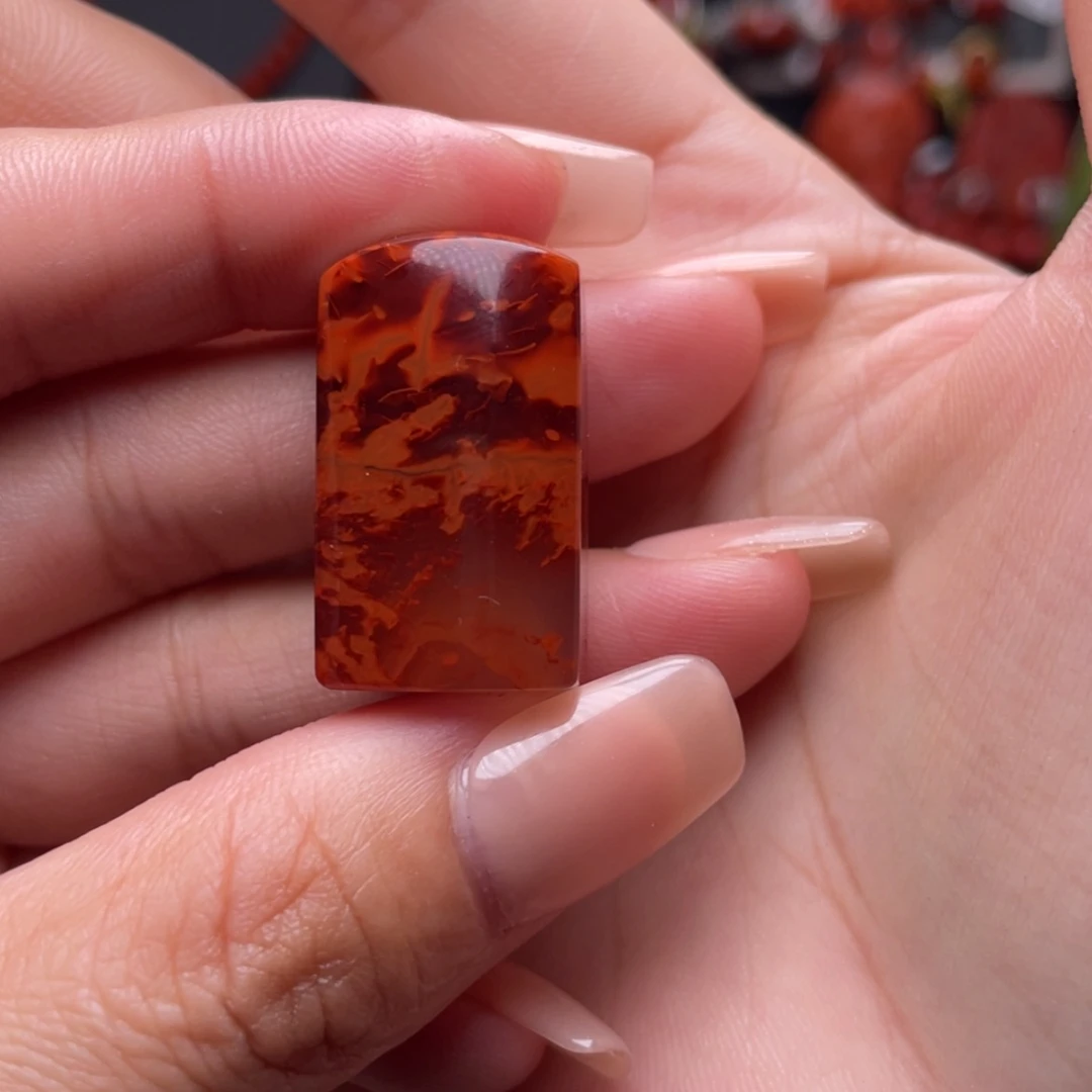 【闪购商品】南红玛瑙平安无事牌未镶嵌宝***丁