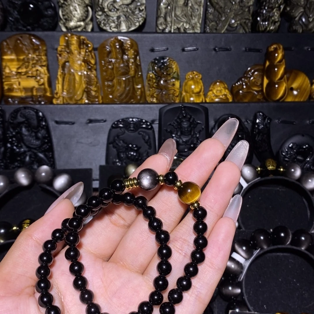 合金黑曜岩珠宝奇石小*茄