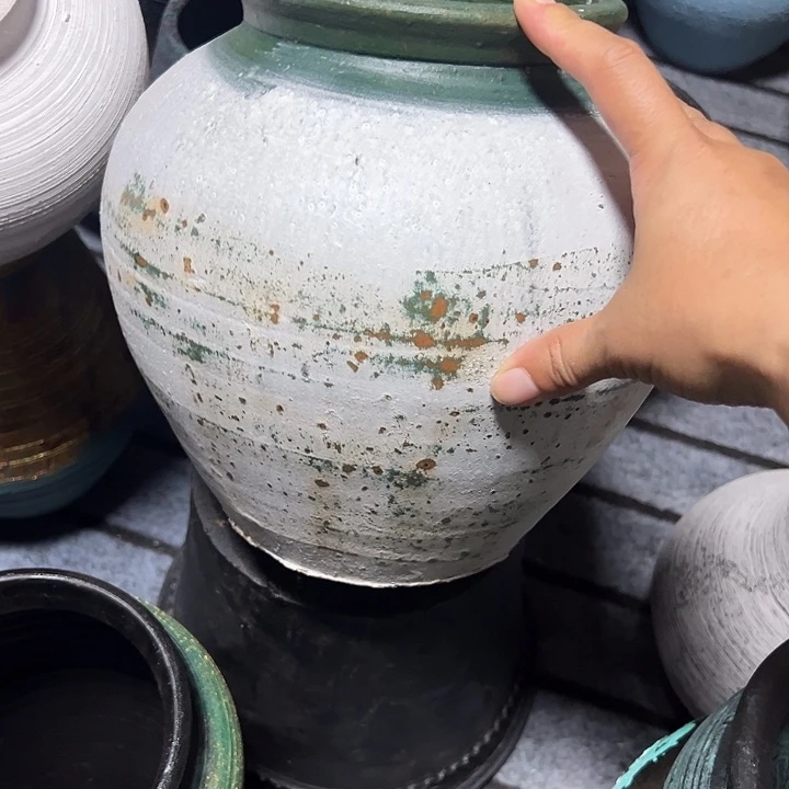 做旧灰坛子高23口14默认打孔