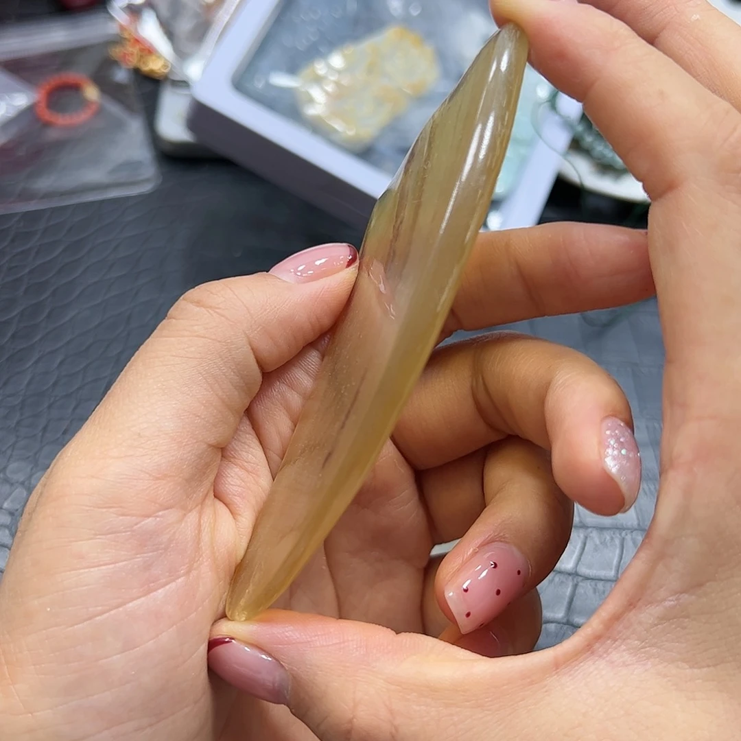 烟晶手链银S925镶嵌刮痧板