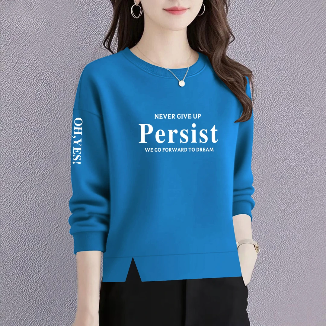 时尚卫衣女新款潮韩版春秋季洋气宽松显瘦百搭圆领长袖上衣外套女