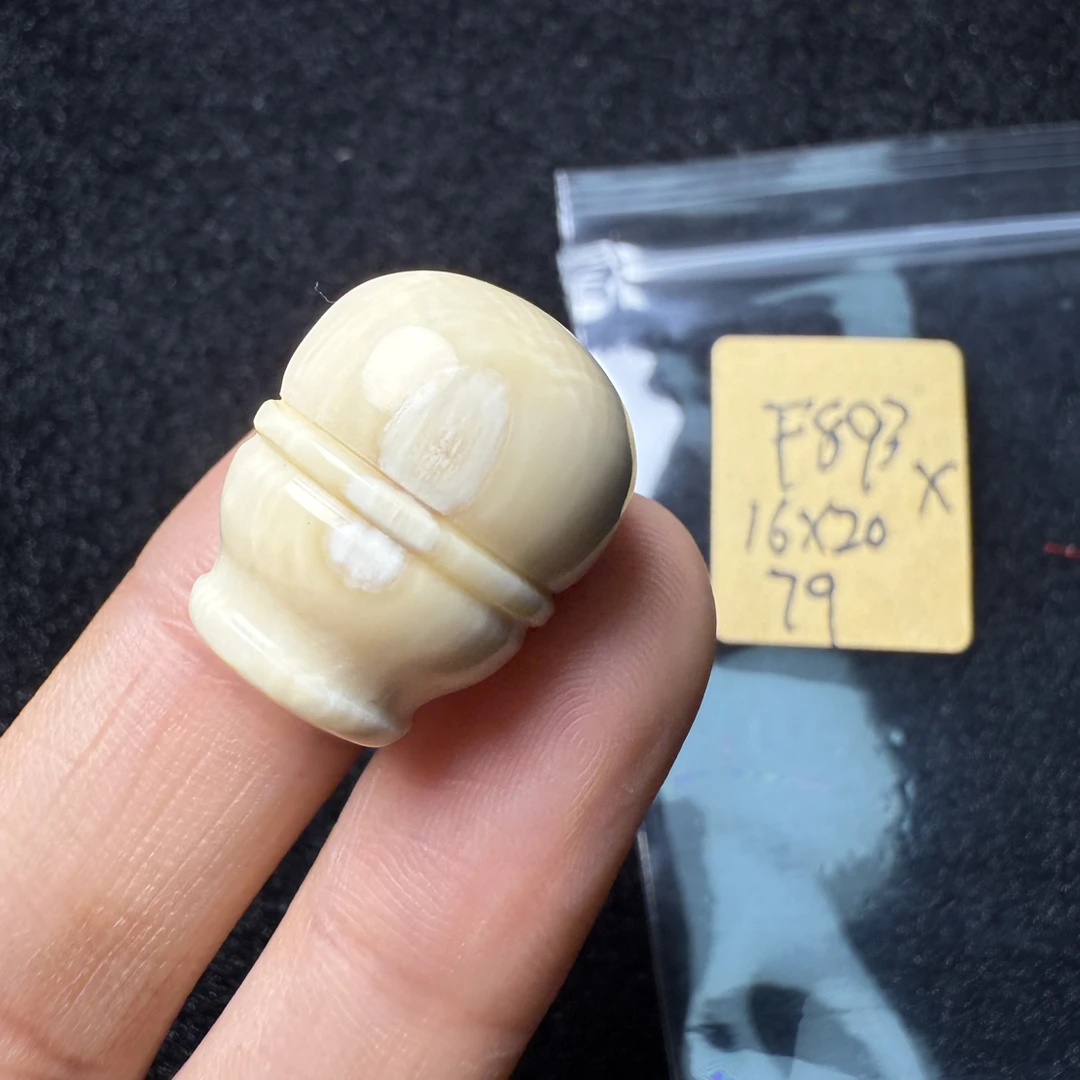 F893猛犸象牙对孔16*20mm奶嘴三通葫芦三通奶咖果冻料瑕疵