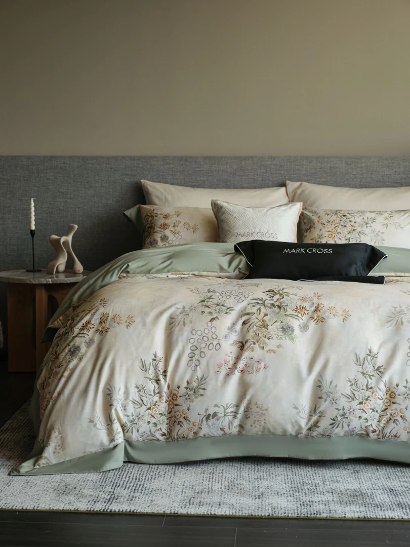 【诺特风铃】轻奢高端天丝棉加厚四件套印花公寓四件套欧式套件4