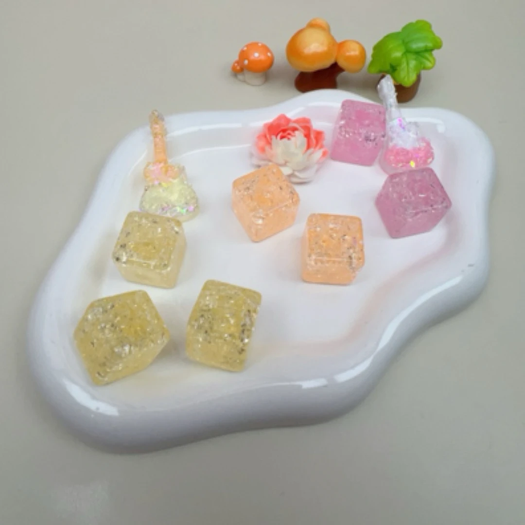 【冰裂粉色柠檬3选1】夜光冰裂冰块DIY手工摆件