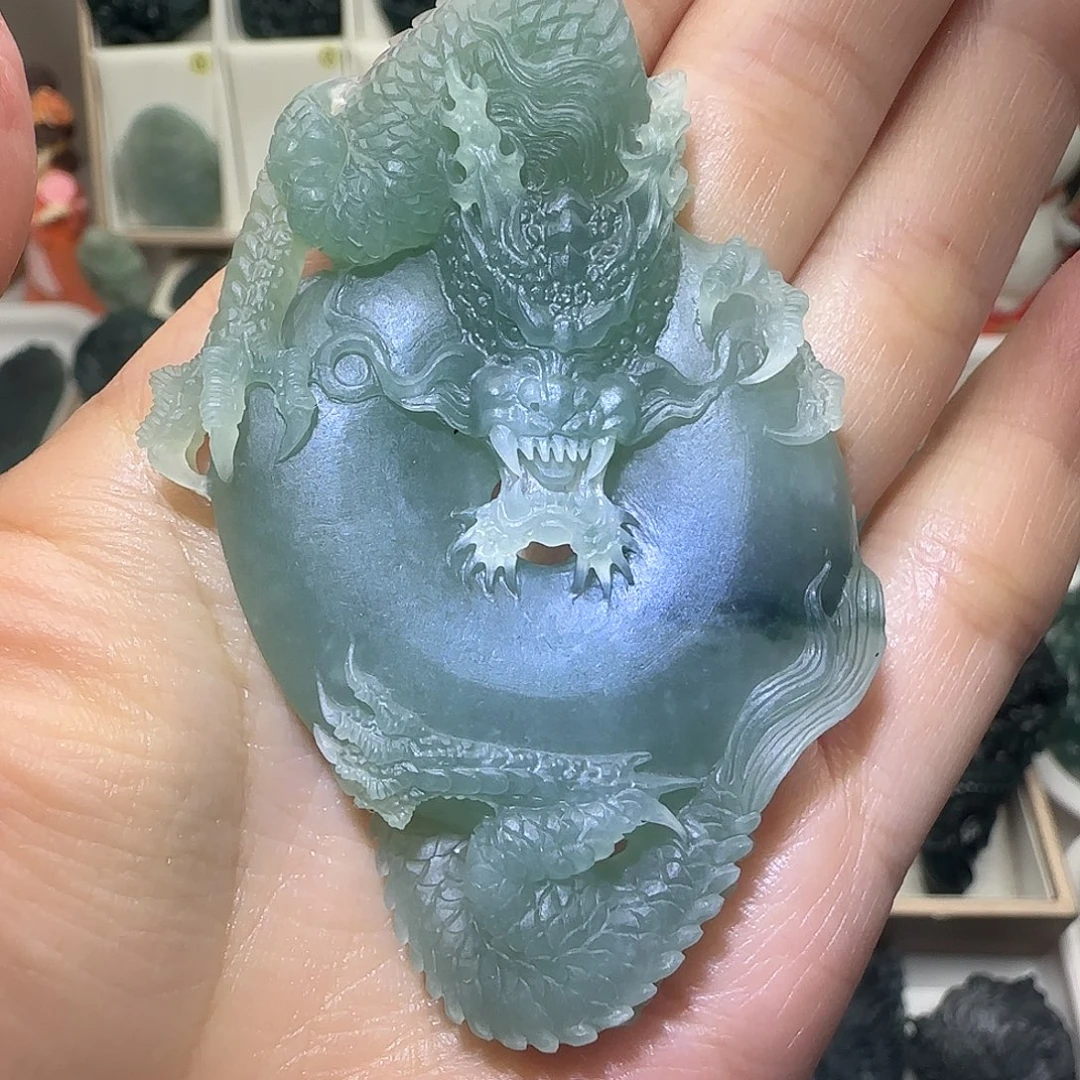 定制翡翠未镶嵌大威天龙翡翠定制