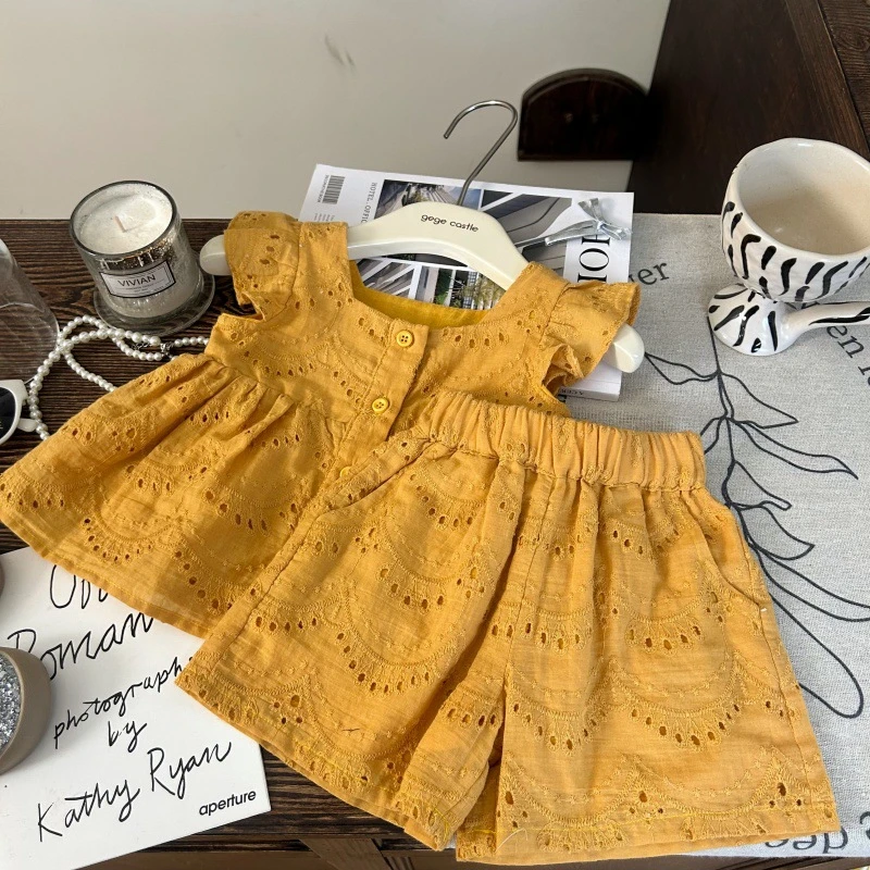女童夏装套装2025新款洋气韩版女宝宝时髦夏季两件套C360集合