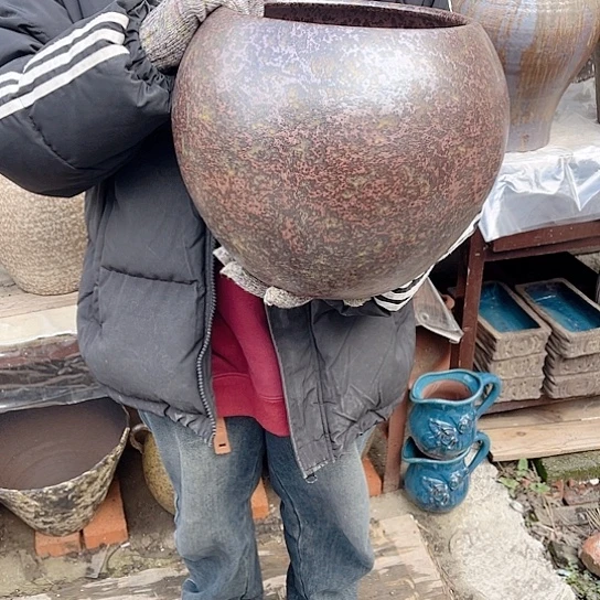 紫砂花盆高度27口径23