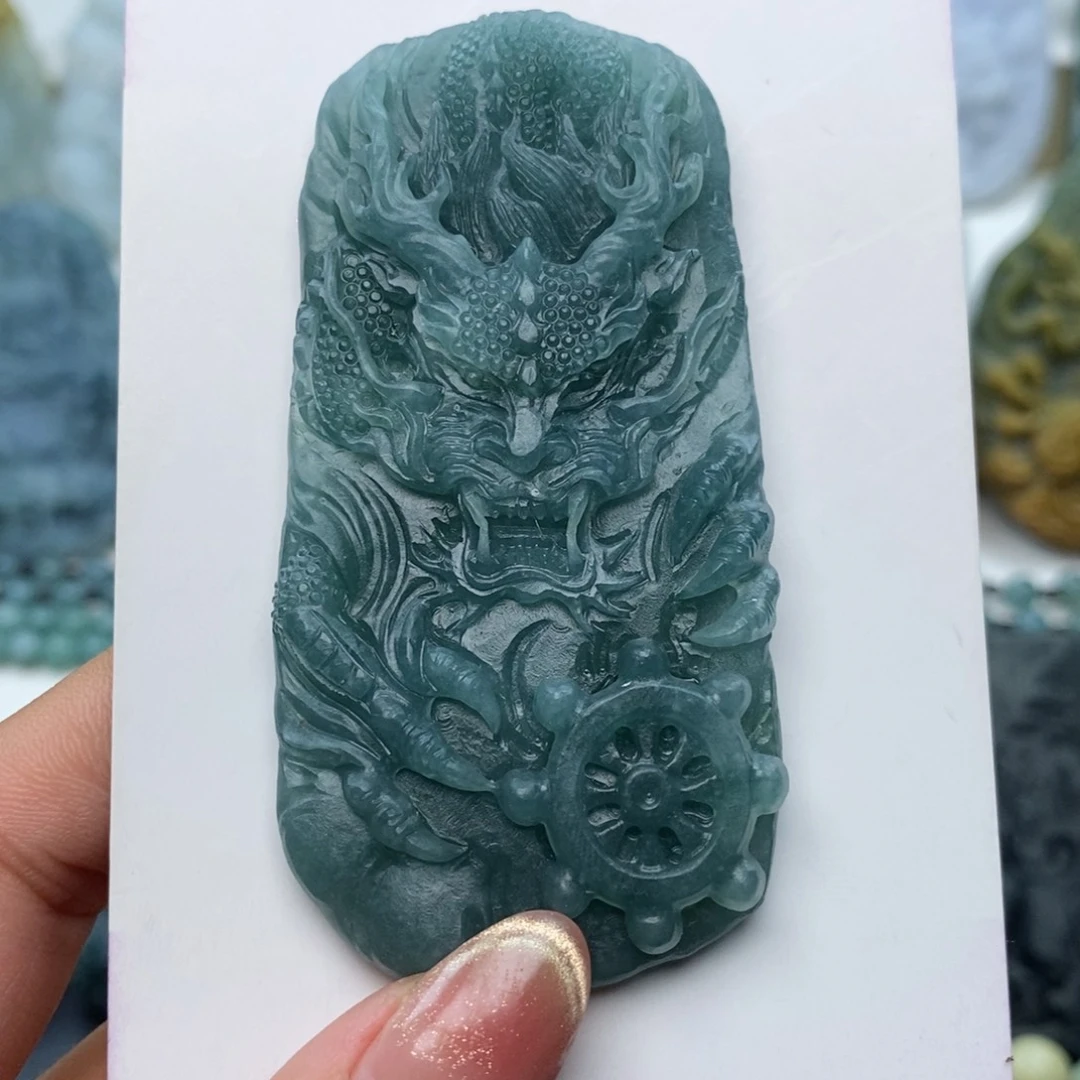 未镶嵌定制翡翠龙牌