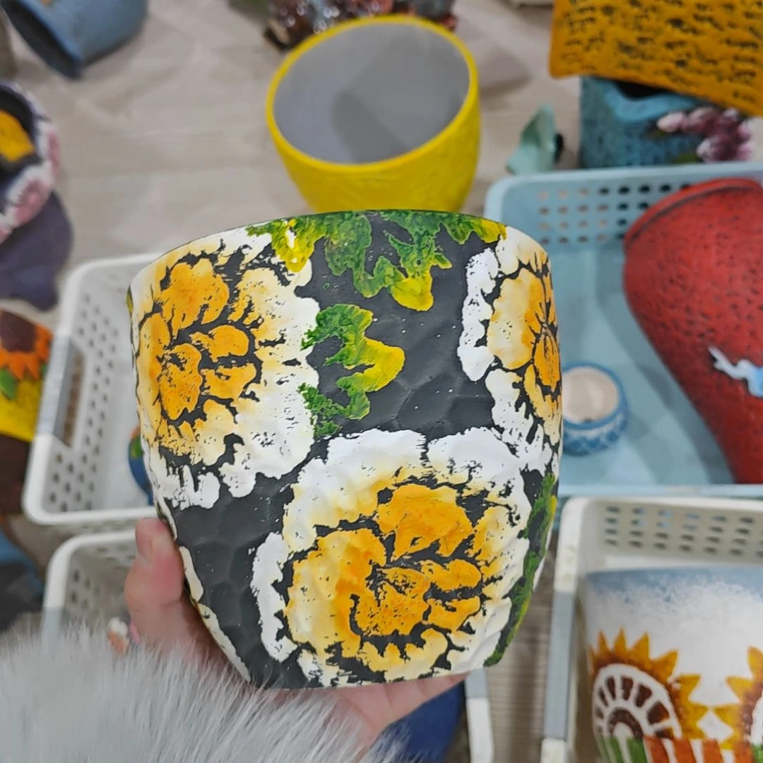 红陶吸水透气的白陶花盆凑满12发货