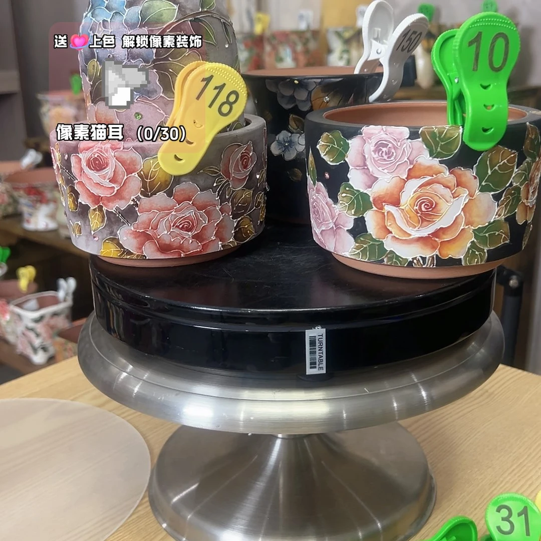 尚***邪手绘陶瓷花盆美盆