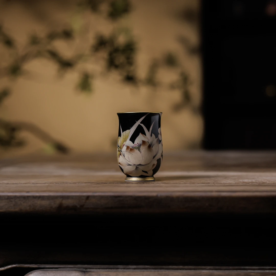 【非遗好物】曜黑釉-繁花-浣香杯-90ml（了物0302）