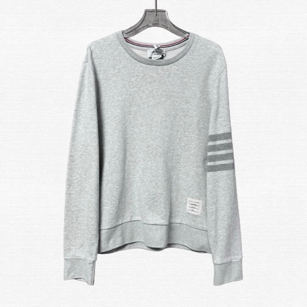 99新 THOMBROWNE 针织logo螺纹领口圆领卫衣/4码/70914