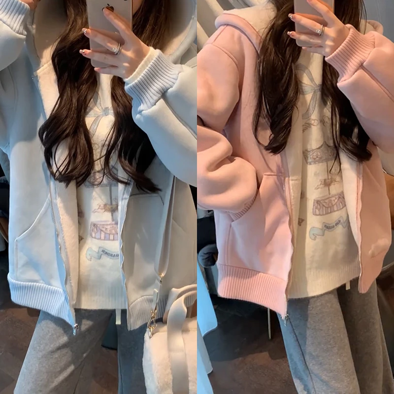 【mimius】喵喵 皮毛一体宽松加厚连帽外套 F11227