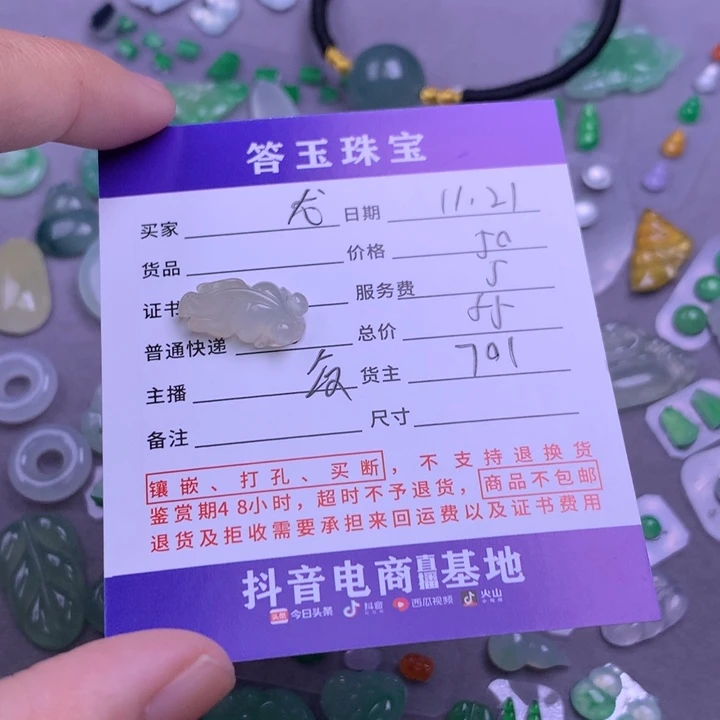 颈饰未镶嵌翡翠龙*