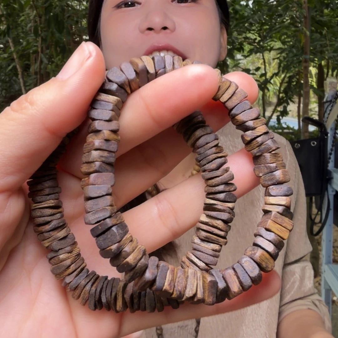 沉香手串虎斑紫奇高山老料手工碎银子多样性发其一