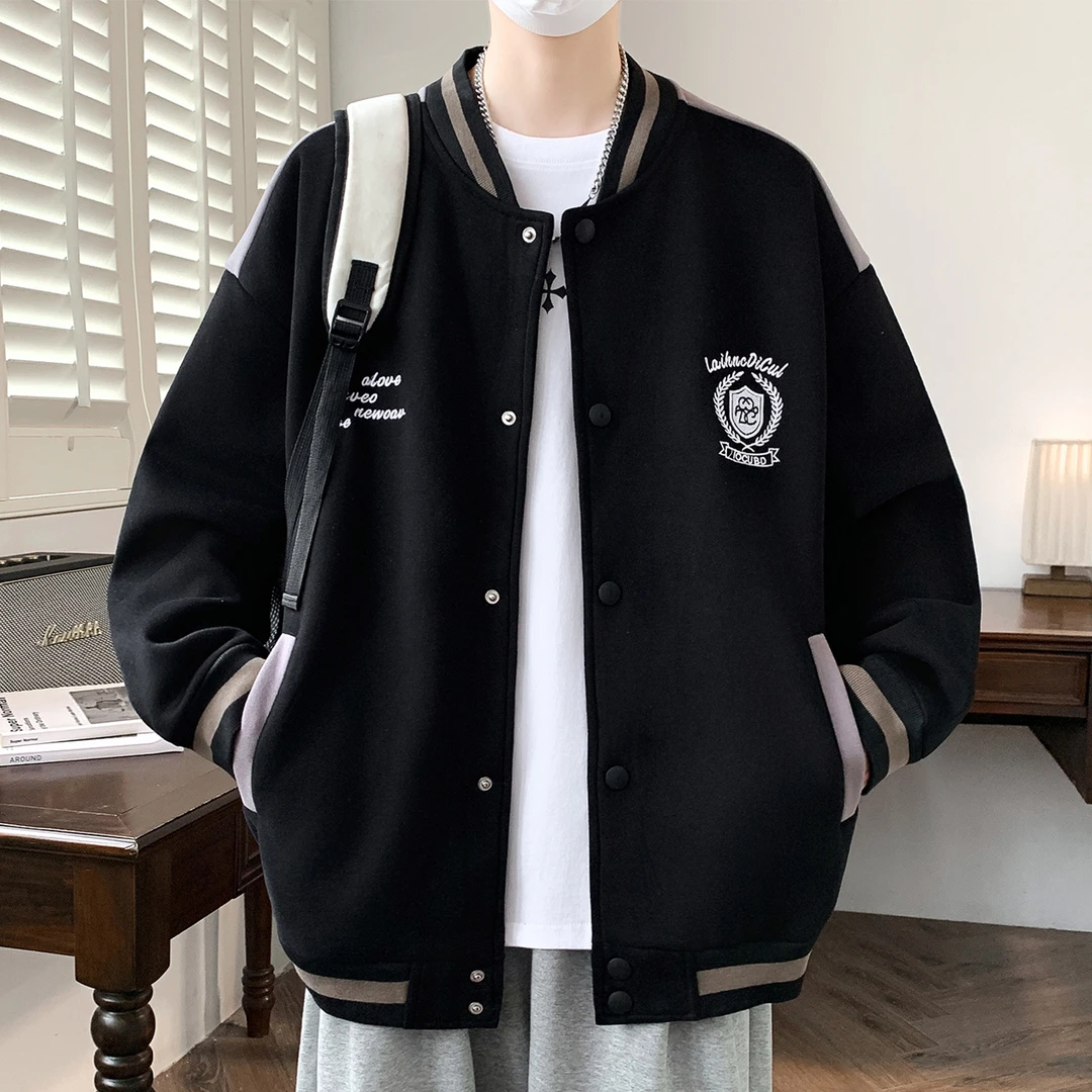 徽章棒球服男春秋季2025新款美式刺绣学院风夹克青少年飞行员外套