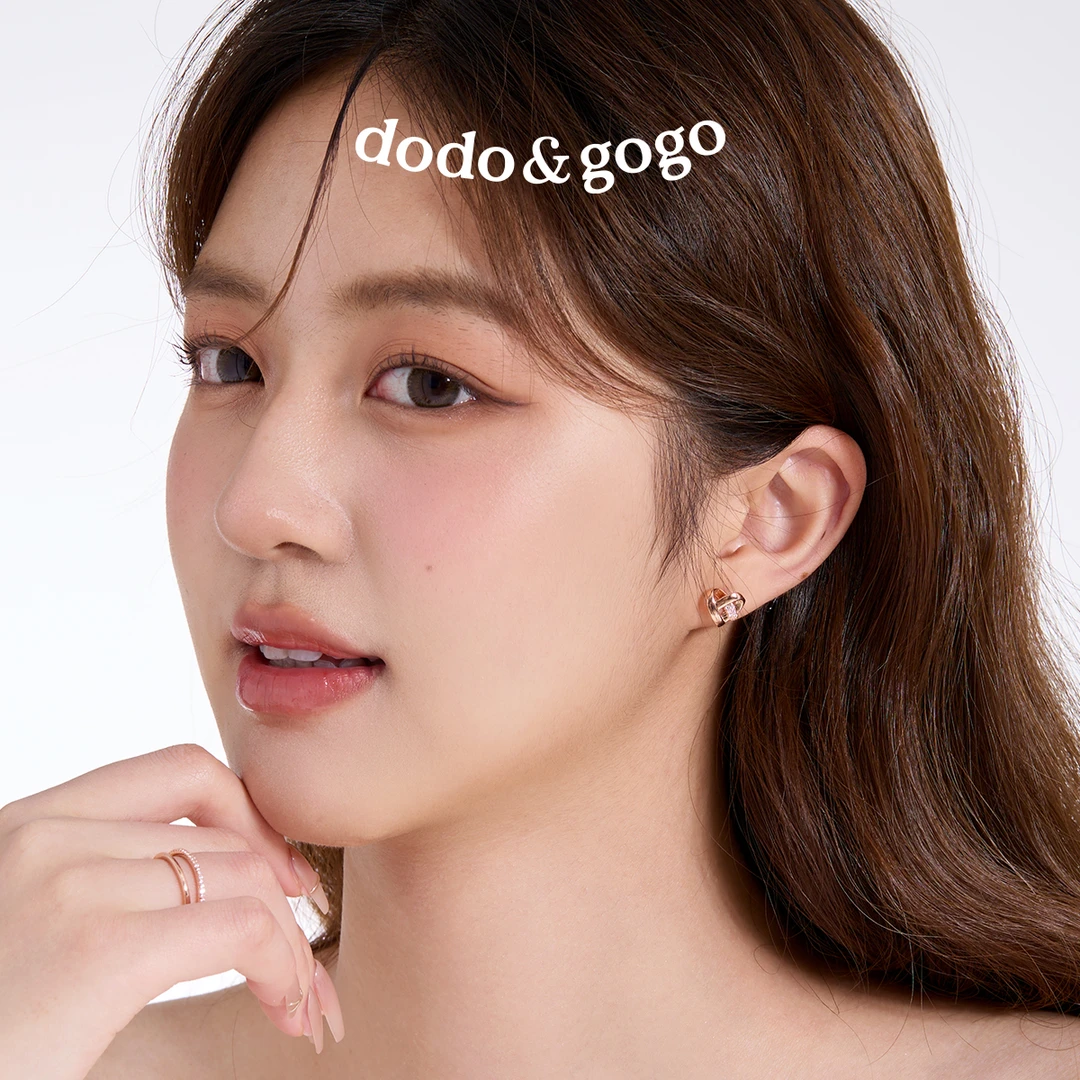 DODOGOGO 合金合成锆石耳饰 时尚百搭简约高级精致玫瑰金锆石耳钉
