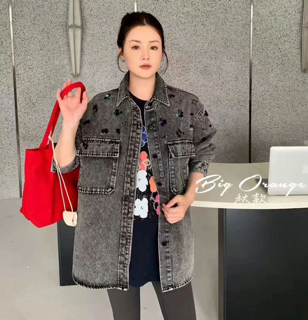 大橘子秋冬新款女装休闲时尚气质百搭女士牛仔外套1095