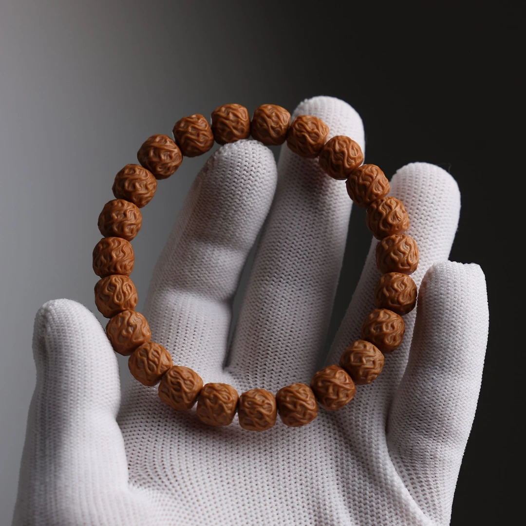 全品无瑕虎须龙纹小馒头料猴头手串10mm+