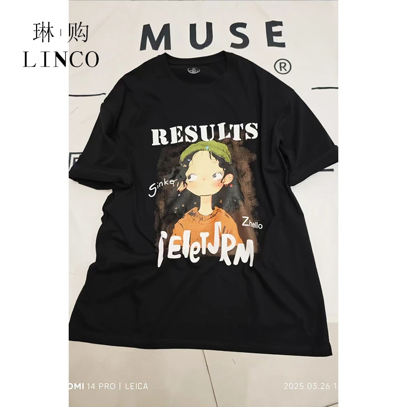 【小米优选】卡通个性少女印花减龄短袖大版T恤51378款