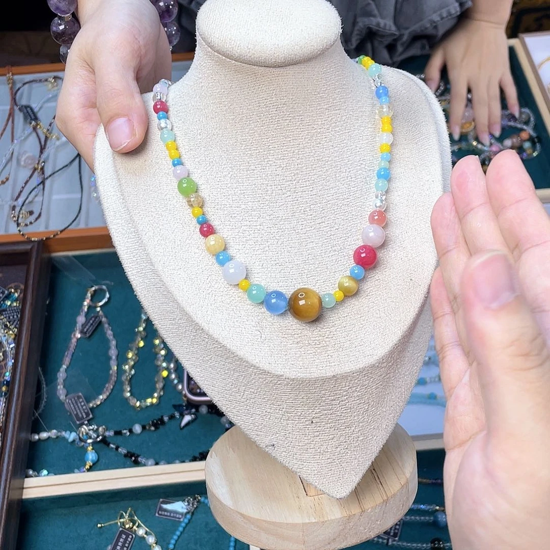 水晶手链银S925镀金镶嵌