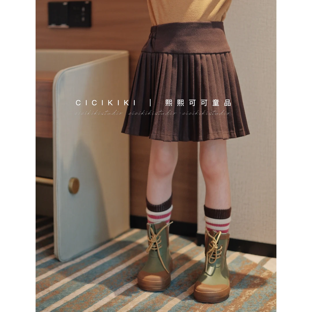 【熙熙可可】2025儿童童装秋冬时尚百搭百褶裙半身裙 BSQ2522