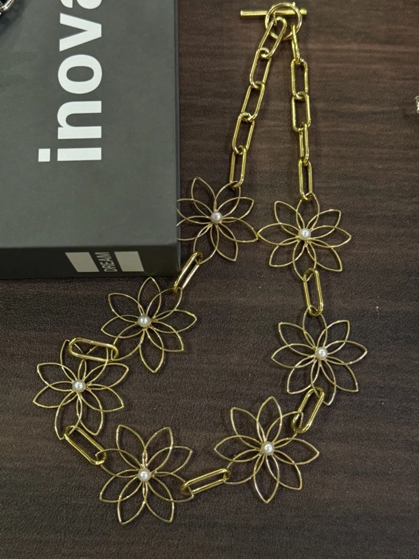 合金项链 小众花朵韩国个性项链 休闲夸张