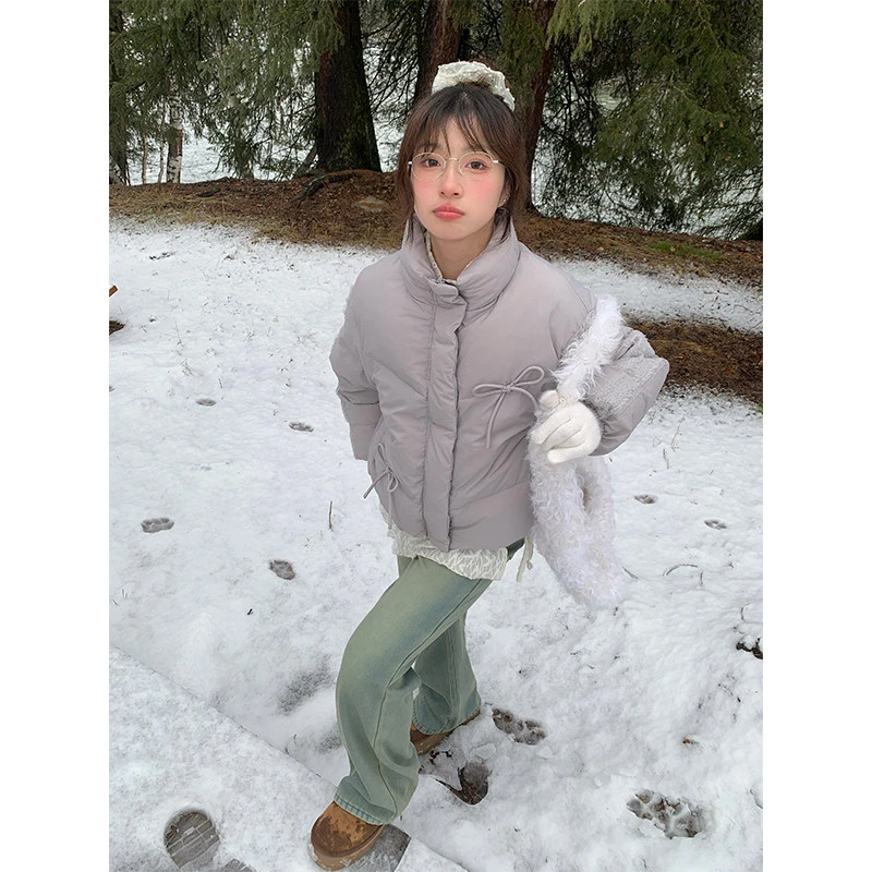 清仓霍里德地图 冬季百搭加绒复古韩系宽松阔腿微喇保暖牛仔裤