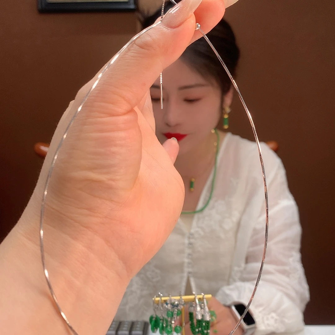 翡翠银S925镶嵌颈饰没有翡翠只发项圈一个