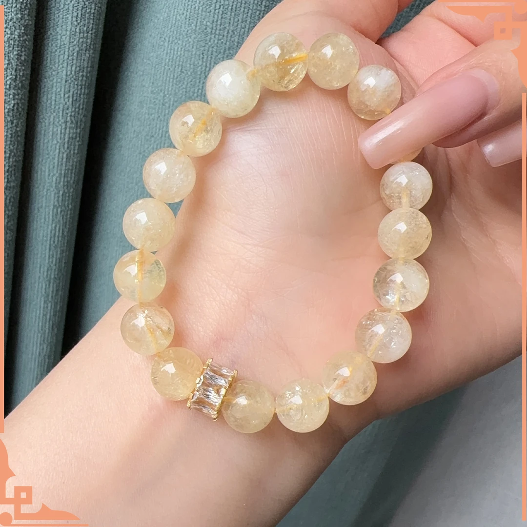 【直播专属】天然黄水晶单圈手串奶盖棉9-10mm-多样性发其一