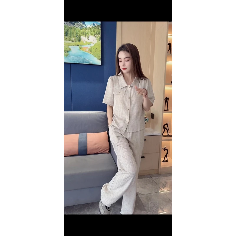 （运费补贴）2025夏季休闲两件套新款时尚女装感百搭遮肉显瘦冰丝女