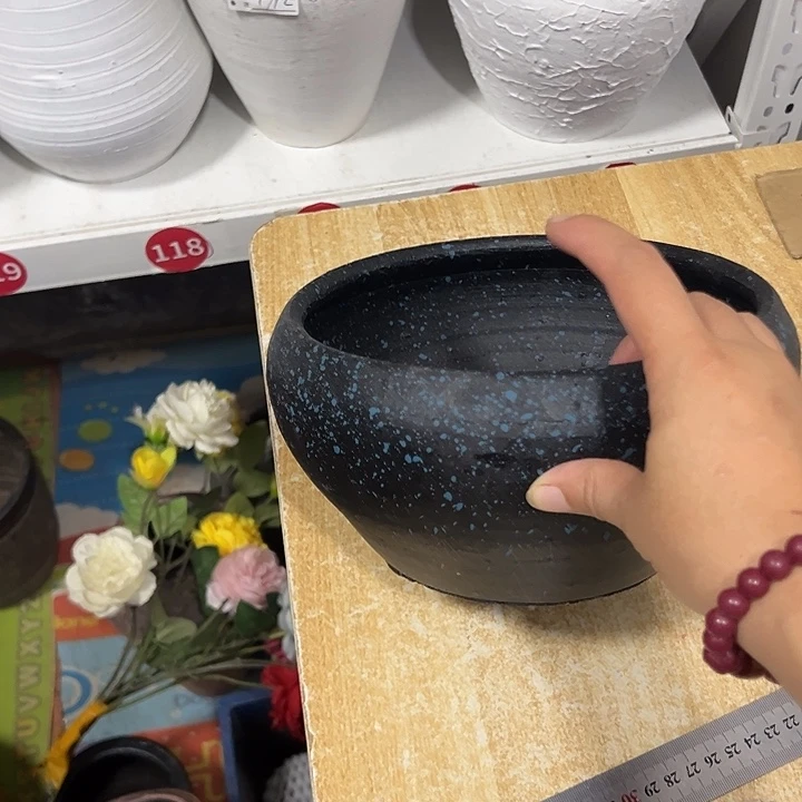 粗陶盆默认打孔高11口19
