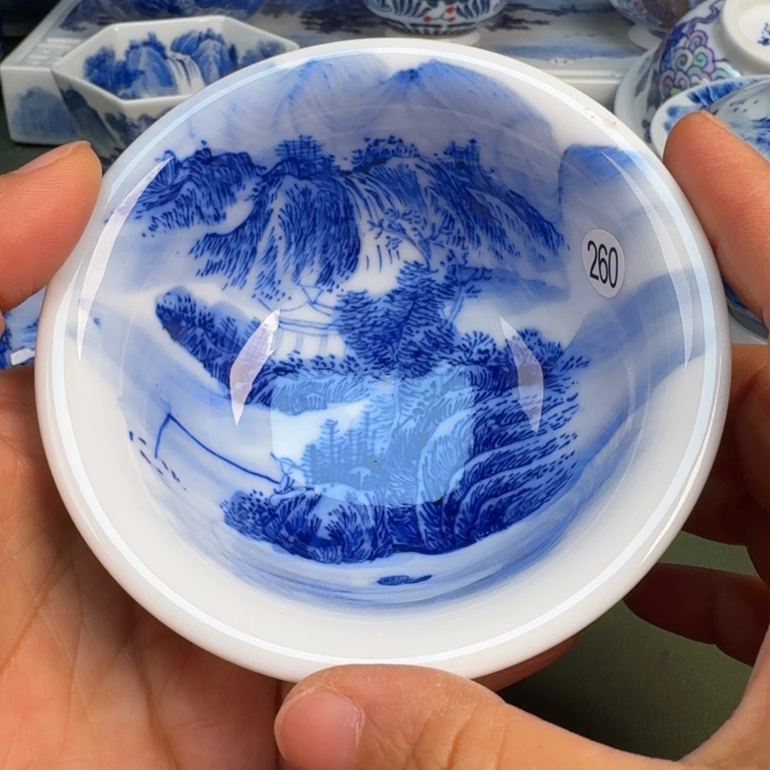 瓷景德镇纯手绘茶具圆圆260