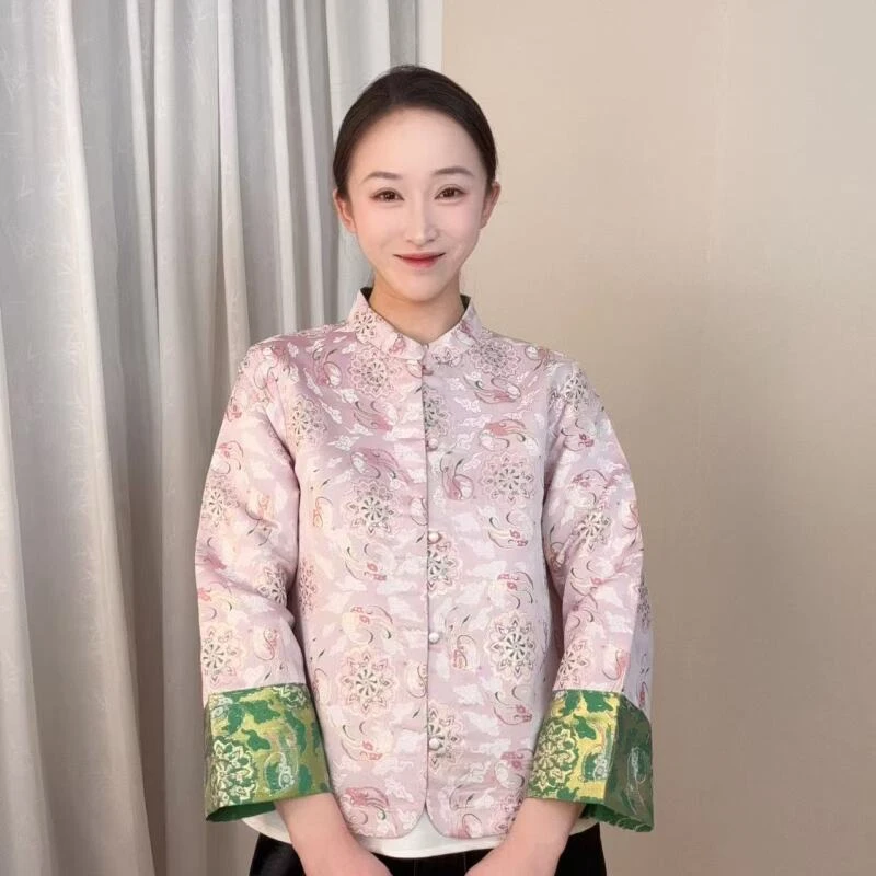 【祥云玉兔宝相花】2025新款国风双面穿新中式宋锦织金外套ZH-11