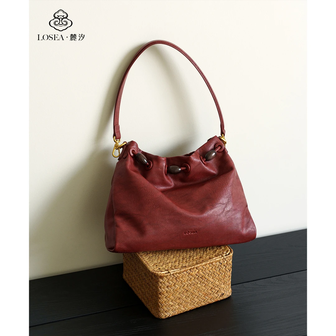 LOSEA麓汐《木质调》极简新中式腋下包女包包2025新款国风单肩包