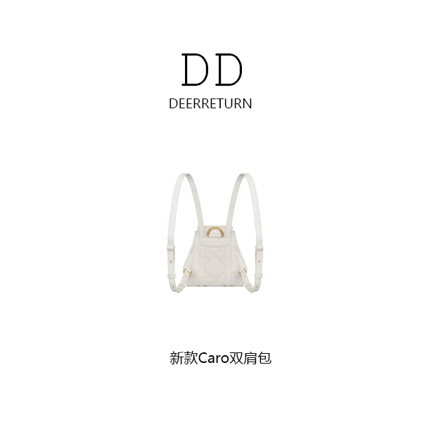 DD【新款Caro双肩包】进口小羊皮抽绳水桶包羊皮菱格包轻奢高双肩包