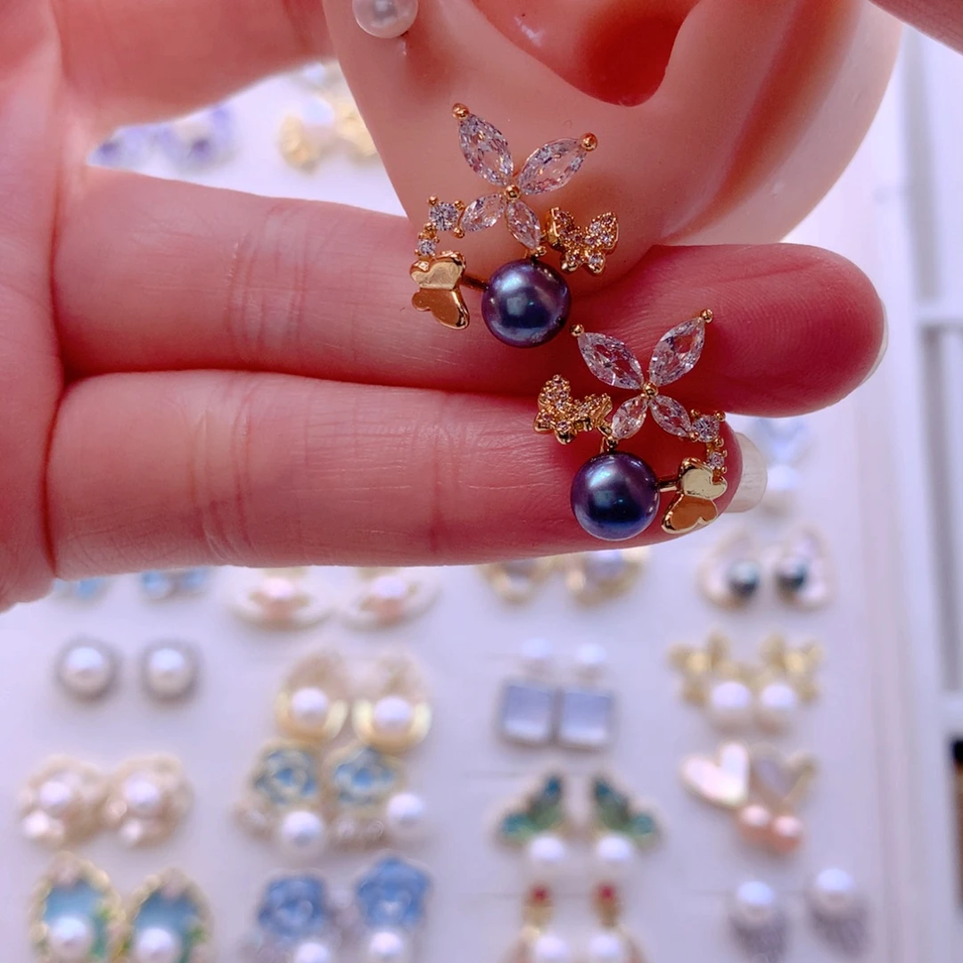 耳饰合金淡水珍珠