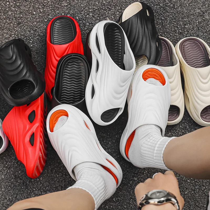 2025夏季新款户外运动情侣休闲拖鞋防滑一字耐磨凉拖半拖增高防滑