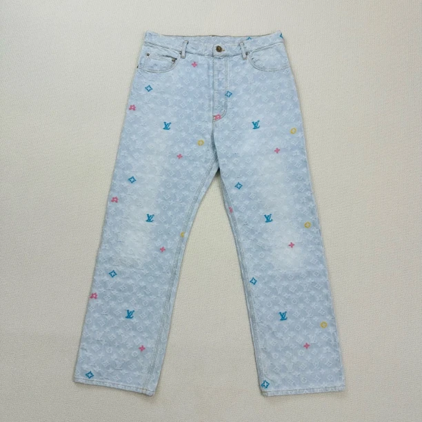 99新 LouisVuitton/路易威登 Tyler联名老花牛仔裤/32码/WL1781
