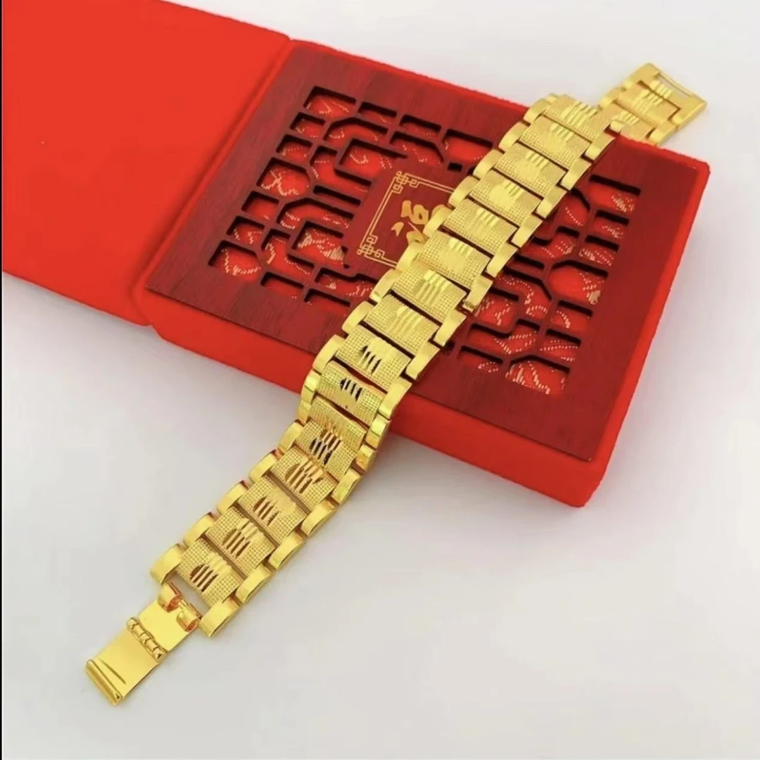 合金手链 【手表手链】男士男款时尚潮流经典金色霸气素款大气光面