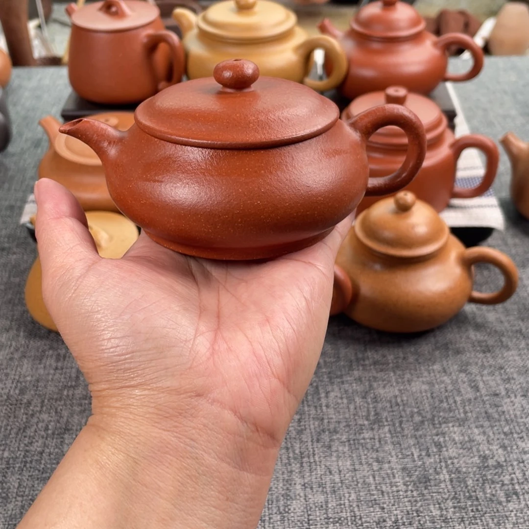 紫砂茶壶红降坡明炉全手40目170