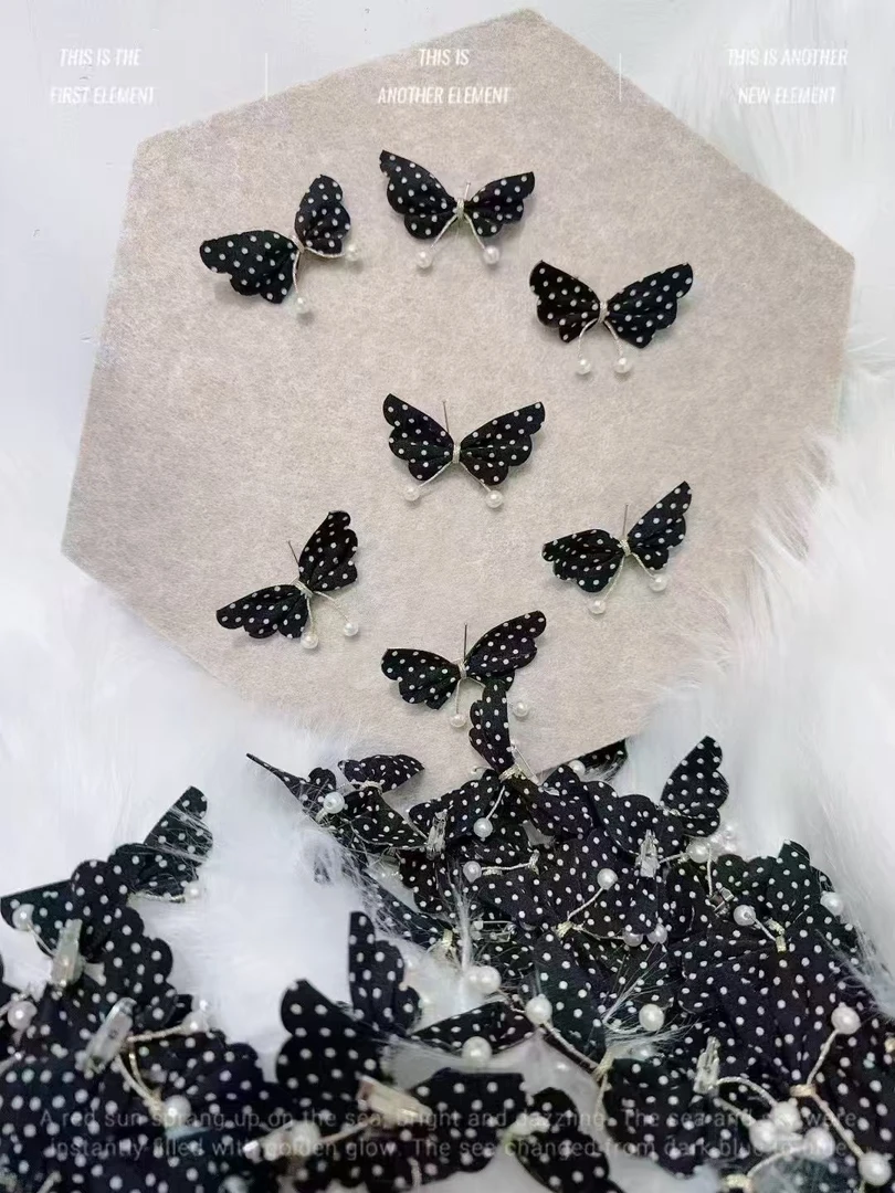 新款自带别针蝴蝶饰品窗帘配件辅料装饰网红波点蝴蝶